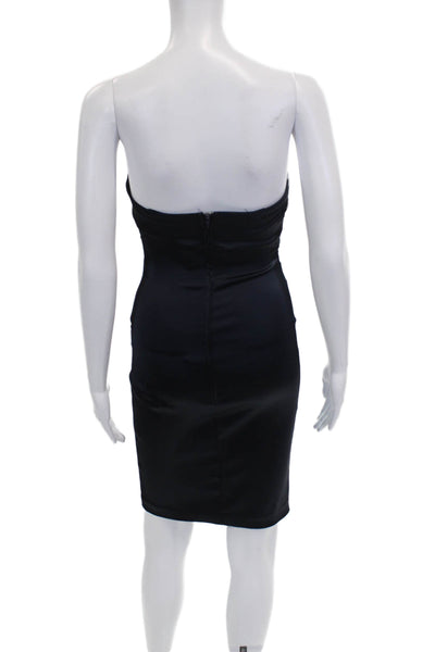 Cache Women Sheath Dress Black Acetate Sweetheart Zip Above Knee Size 2