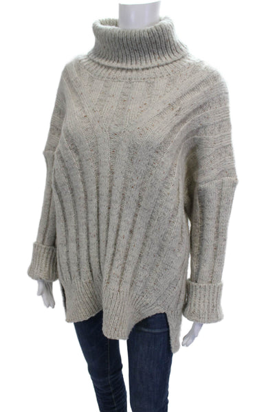 Allie Rose Women Turtleneck Pullover Sweater Gray Geometric Polyester Size L