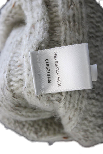 Allie Rose Women Turtleneck Pullover Sweater Gray Geometric Polyester Size L
