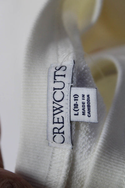 Crewcuts Childrens Girls NYC Pullover Sweater White Cotton Size 10-11