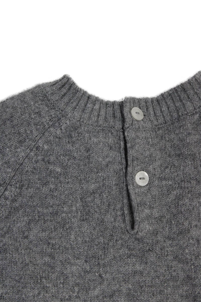 Tartine et Chocolat Childrens Girls Embroidered Sweater Dress Grey Size 12