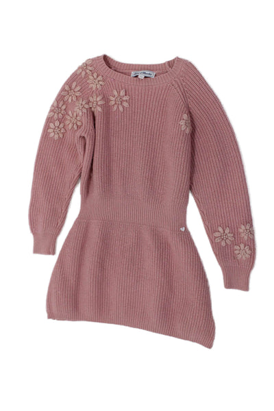 Tartine et Chocolat Childrens Girls A Line Sweater Dress Pink Cotton Size 10