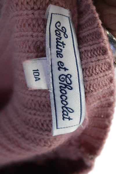 Tartine et Chocolat Childrens Girls A Line Sweater Dress Pink Cotton Size 10