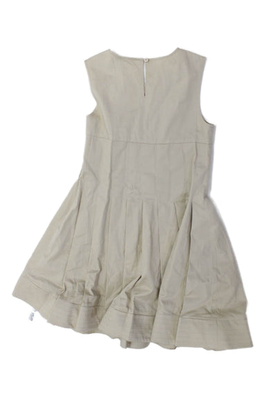 Twinset Childrens Girls Pleated Sleeveless A Line Dress Beige Size 12