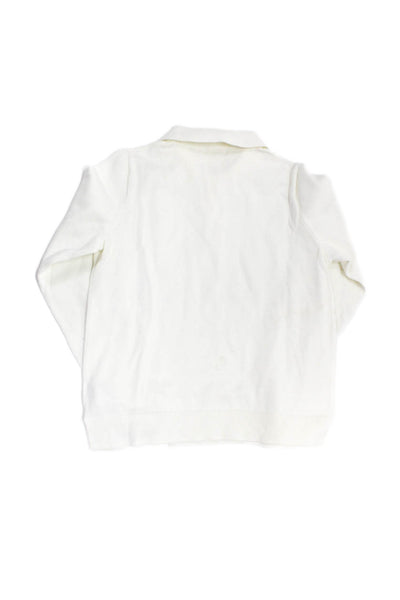 Crewcuts Childrens Girls Long Sleeves Polo Sweater White Cotton Size 10-11