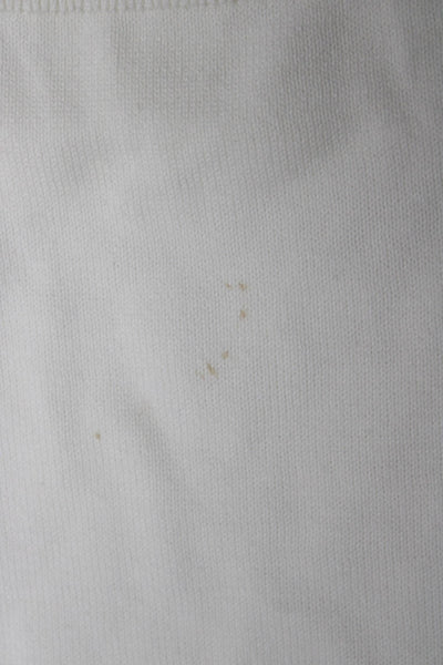 Crewcuts Childrens Girls Long Sleeves Polo Sweater White Cotton Size 10-11