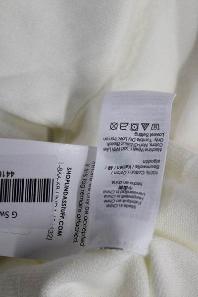 Crewcuts Childrens Girls Long Sleeves Polo Sweater White Cotton Size 10-11