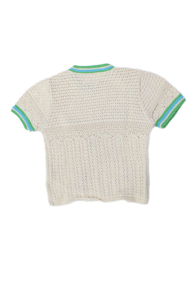 Zara Childrens Girls Floral Embroidered Woven Sweater White Size 11-12