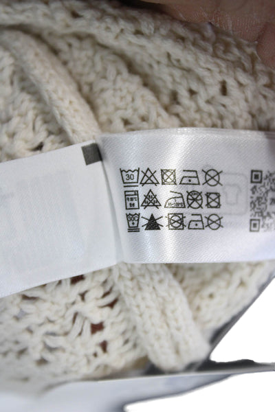 Zara Childrens Girls Floral Embroidered Woven Sweater White Size 11-12