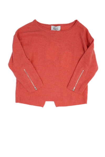 Autumn Cashmere Kids Childrens Girls Roll Neck Zipper Cuffs Sweater Pink Size 10