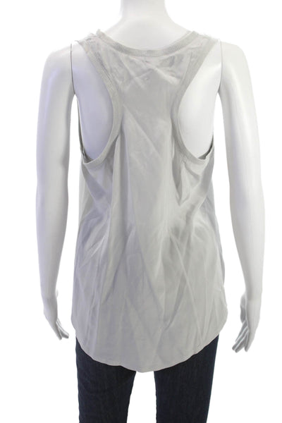 Joie Women Basic Gray Silk Scoop Neck Sleeveless Tank Size M