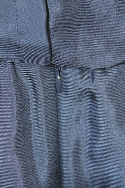 Tibi Women Blouson Silk Blue Sleeveless Round Neck Short Dress Size 4