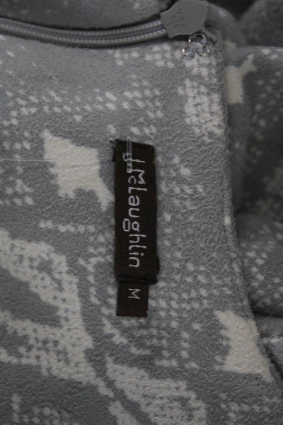 J. Mclaughlin Women Shift Dress Gray Animal Print Short Sleeve Size M