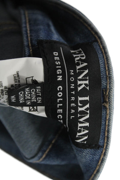 Frank Lyman Women Cropped Blue High Rise Cotton Blend Button Jeans Size M