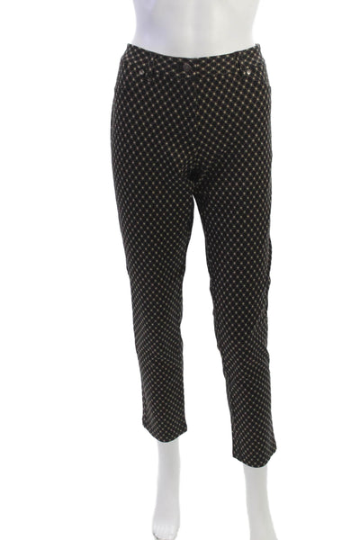 J. Mclaughlin Womens Black Rayon Geometric Dress Pants Zip Size 12