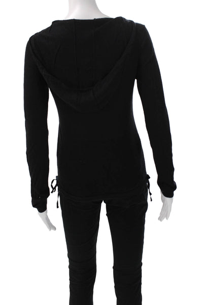 Moth Women Basic Black V-Neck Long Sleeve Rayon Knit Top Size S