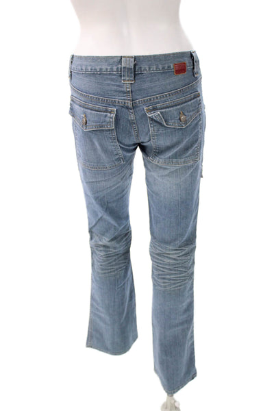 Joie Women Bootcut Blue Jeans Mid Rise Button Cotton Size 27