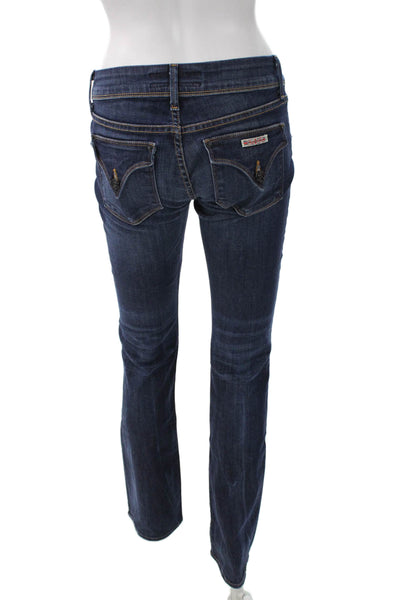 Hudson Womens Blue Straight Jeans Button Mid Rise Size 26