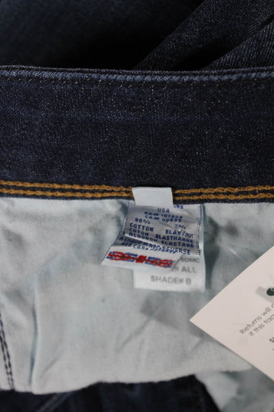 Hudson Womens Blue Straight Jeans Button Mid Rise Size 26