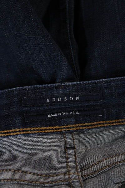 Hudson Womens Blue Straight Jeans Button Mid Rise Size 26