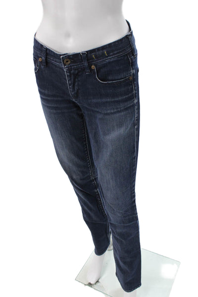 Madewell Women Skinny Jeans Blue Cotton Mid Rise Button Fly Size 26