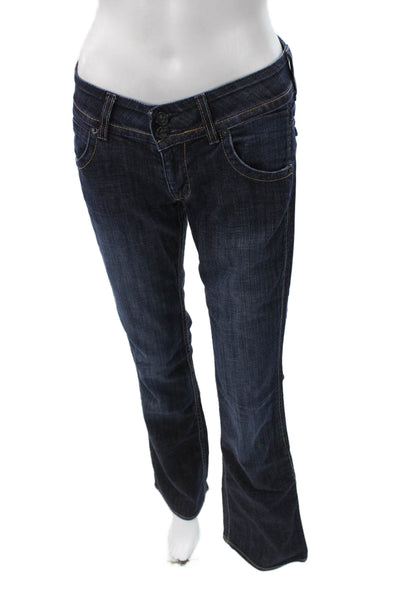 Hudson Womens Bootcut Jeans Blue Mid Rise Button Cotton Blend Size 27
