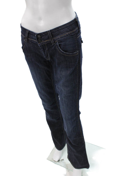 Hudson Womens Bootcut Jeans Blue Mid Rise Button Cotton Blend Size 27