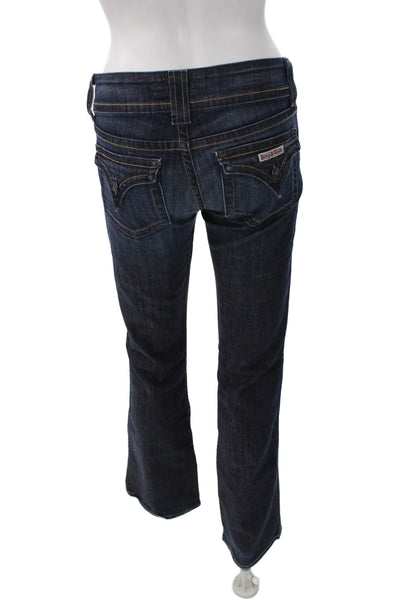 Hudson Womens Bootcut Jeans Blue Mid Rise Button Cotton Blend Size 27
