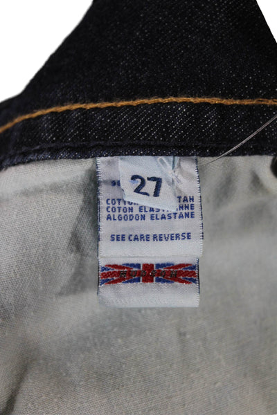 Hudson Womens Bootcut Jeans Blue Mid Rise Button Cotton Blend Size 27