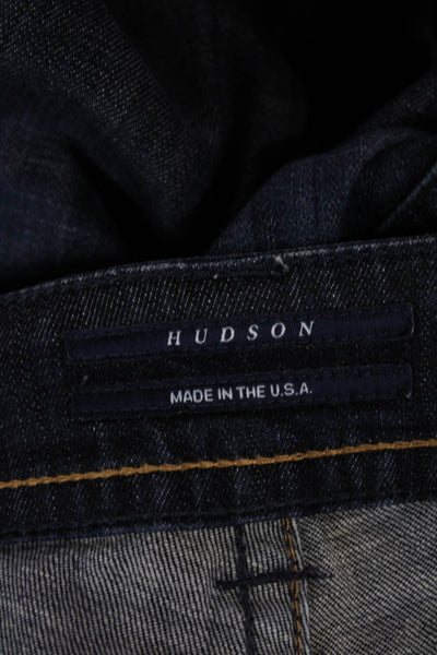 Hudson Womens Bootcut Jeans Blue Mid Rise Button Cotton Blend Size 27