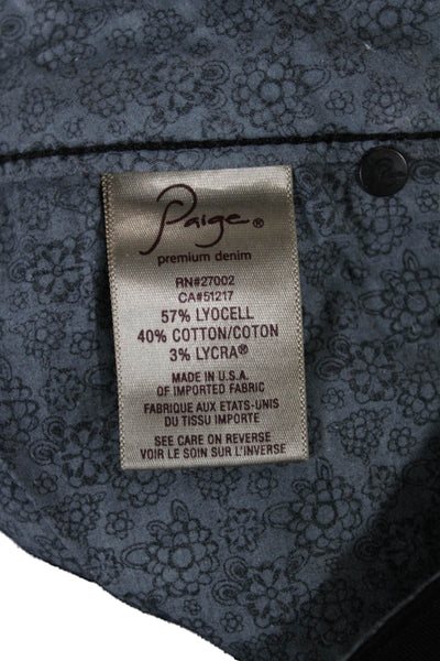 Paige Womens Skinny Jeans Black Solid Cotton Blend Button Size 25