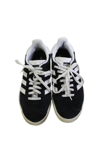 Adidas Womens Suede Striped Platform Sneakers Black Size 6