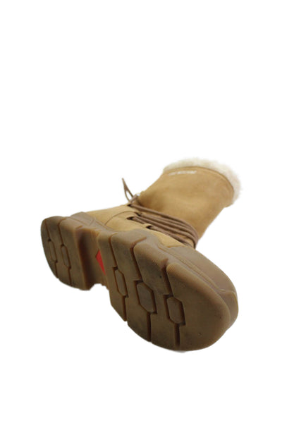 Love Moschino Womens Suede Faux Shearling Lined Snow Boots Brown Size 6
