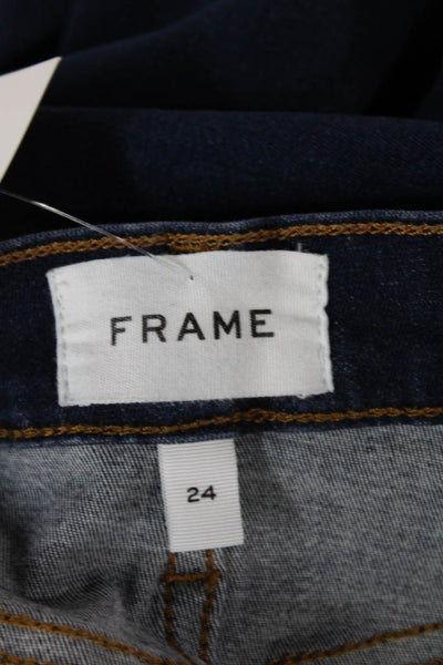 Frame Women Bootcut Jeans Blue High Rise Cotton Button Size 24