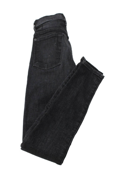7 For All Mankind Womens Skinny Black Low Rise Cotton Jeans Size 24