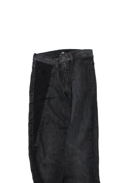 7 For All Mankind Womens Skinny Black Low Rise Cotton Jeans Size 24