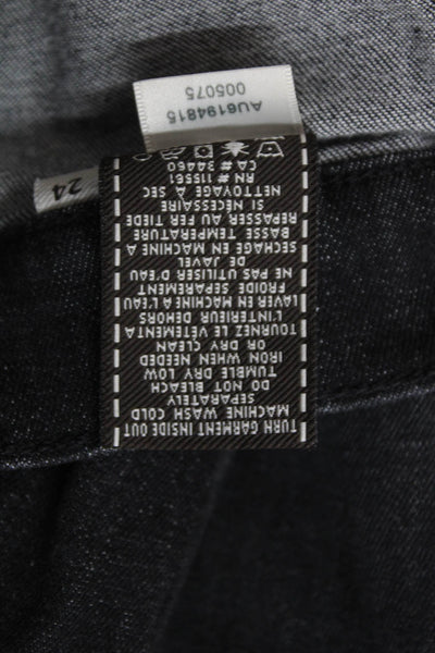 7 For All Mankind Womens Skinny Black Low Rise Cotton Jeans Size 24
