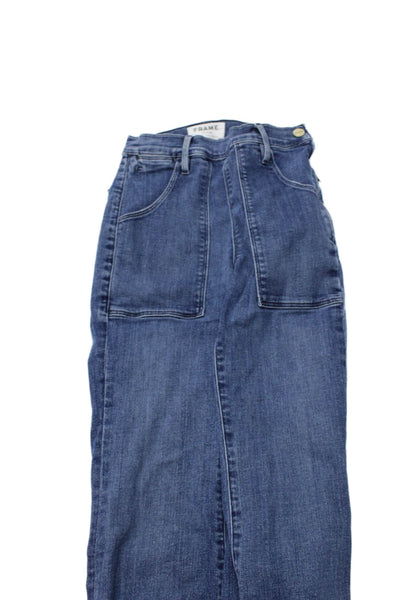 Frame Denim Women Flared Jeans High Rise Blue Size 24