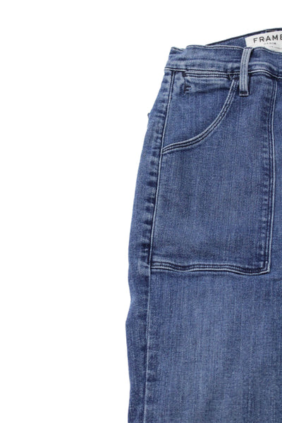 Frame Denim Women Flared Jeans High Rise Blue Size 24