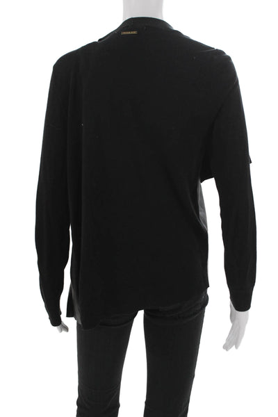 Michael Michael Kors Women Basic Jacket Black Cotton Collar Long Sleeve Size S