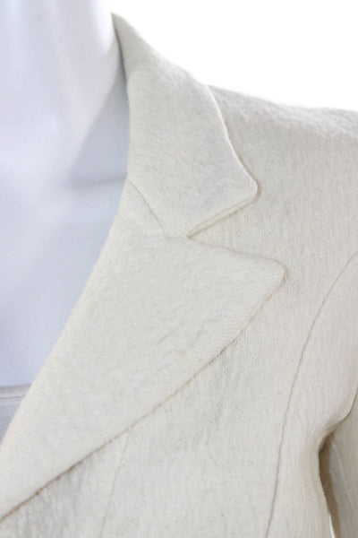 Armani Collezioni Women Ivory Acrylic Blazer Toggle Closure Size 6