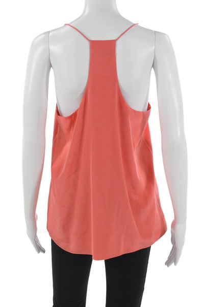 Tibi Womens Silk V-Neck Tank Orange Size 8