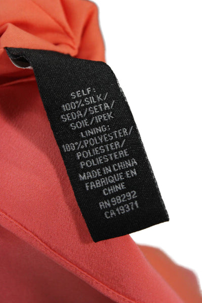Tibi Womens Silk V-Neck Tank Orange Size 8