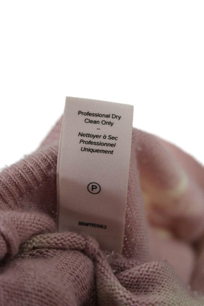 Cinq A Sept Womens Tie Dye V Neck Wool Pullover Sweater Pink Size M