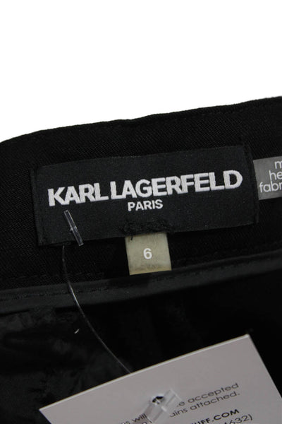 Karl Lagerfeld Women Dress Pants Black Viscose Zip Inseam 28 Size 6