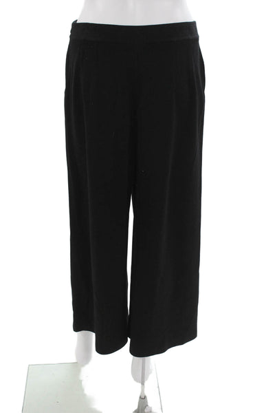 St. John Womens Cropped Black Wool Blend Pants Zip Size 6