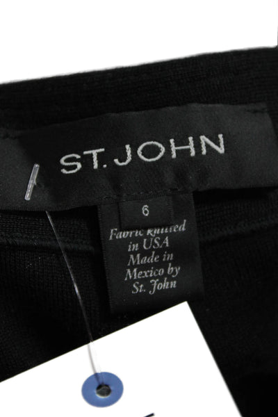 St. John Womens Cropped Black Wool Blend Pants Zip Size 6