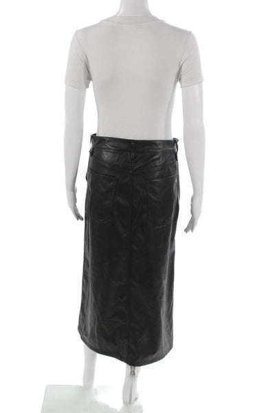 Rag & Bone Womens Straight Pencil Midi Skirt Black Button Size 27