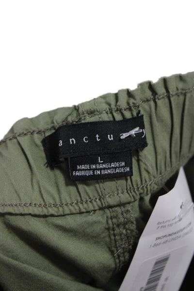 Sanctuary Womens Cargo Pants Green Cotton Button Inseam 25in Size L