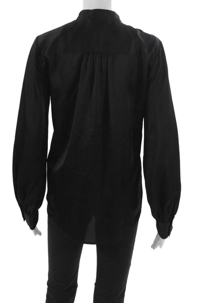 Karl Lagerfeld Womens Black Collared Long Sleeve Basic Blouse Size S
